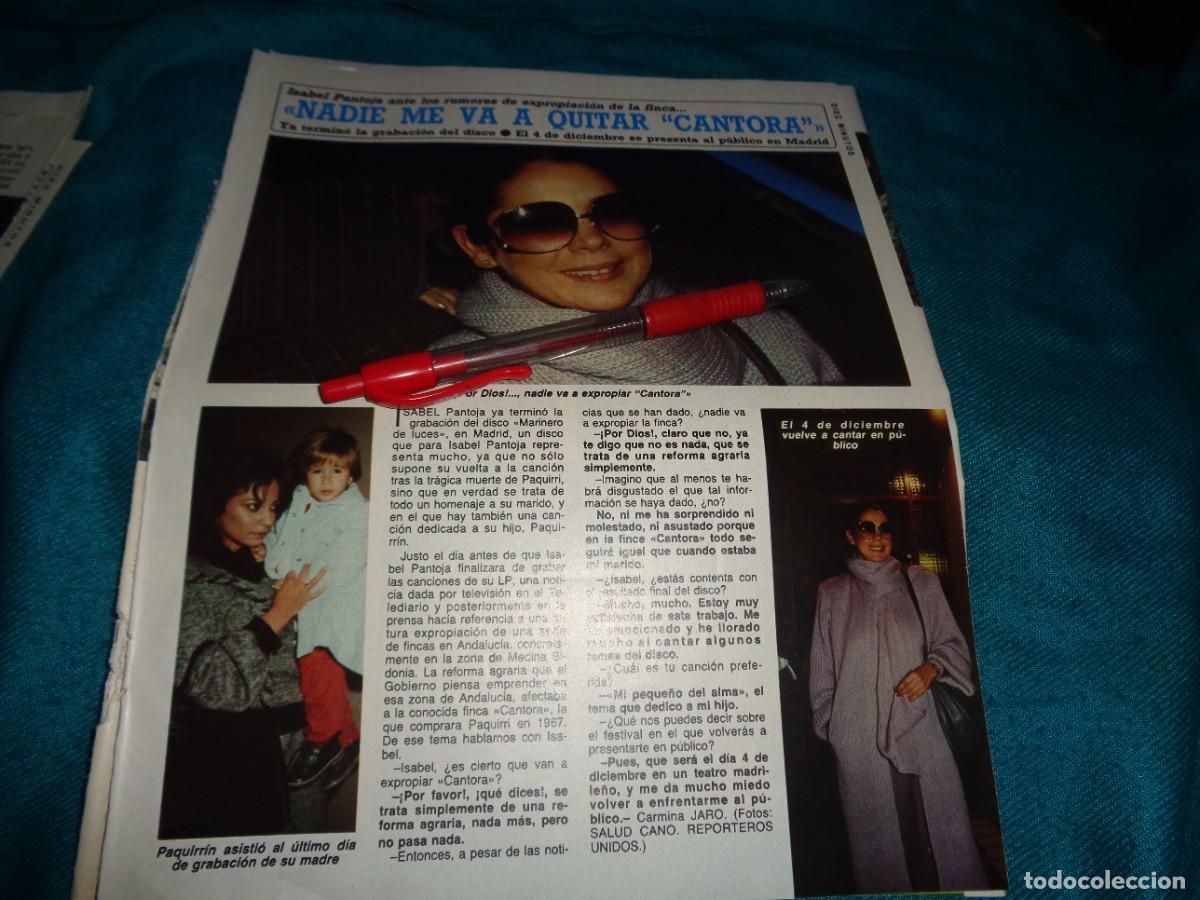 Coleccionismo de Revista Diez Minutos: RECORTE : ISABEL PANTOJA : NADIE ME VA A QUITAR CANTORA. DIEZ MINUTOS, NOVBR 1985