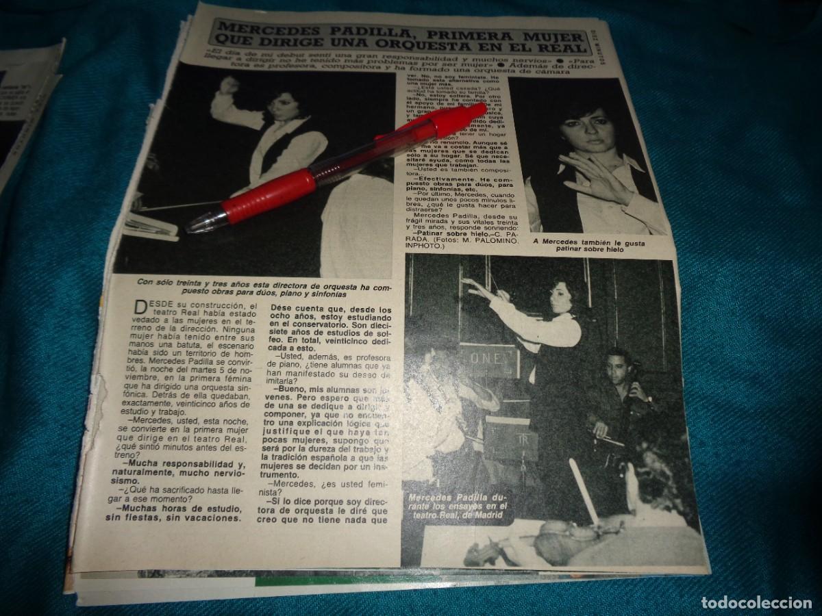 Coleccionismo de Revista Diez Minutos: RECORTE : MERCEDES PADILLA, PRIMERA MUJER QUE DIRIGE ORQUESTA EN EL REAL. DIEZ MINUTOS, NOVBR 1985