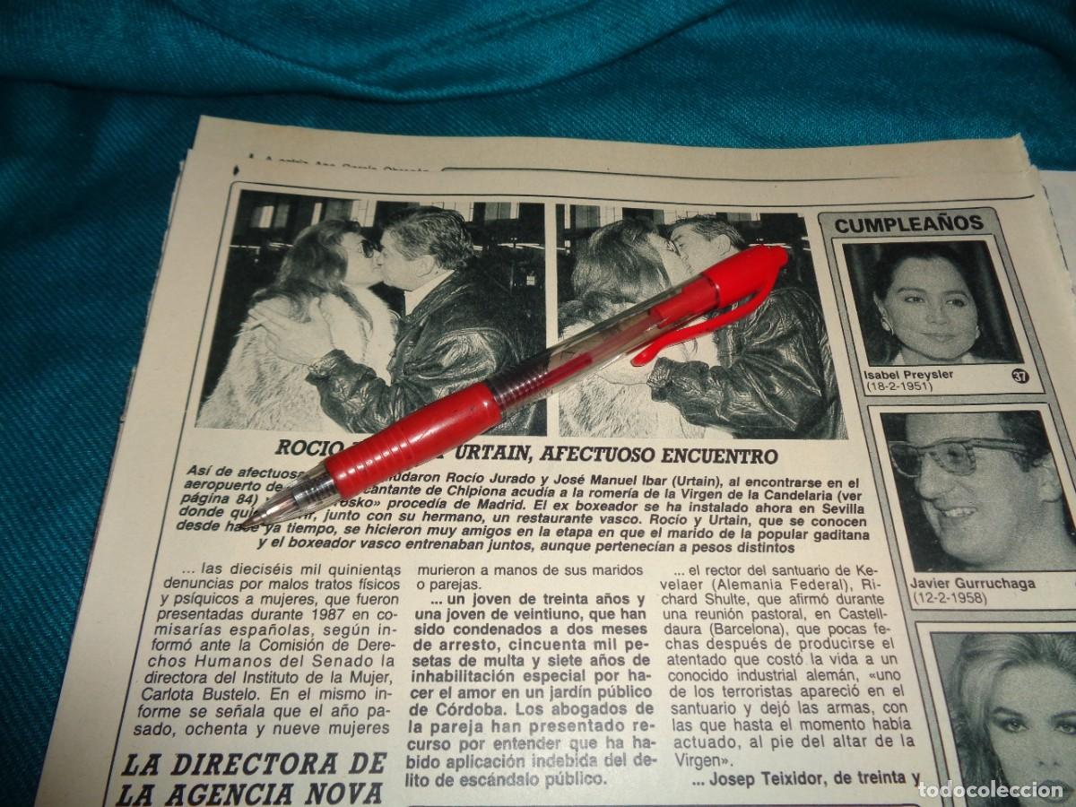 Collection Magazine Diez Minutos: RECORTE : ROCIO JURADO Y URTAIN, AFECTUOSO ENCUENTRO. DIEZ MINUTOS, FEBR 1988