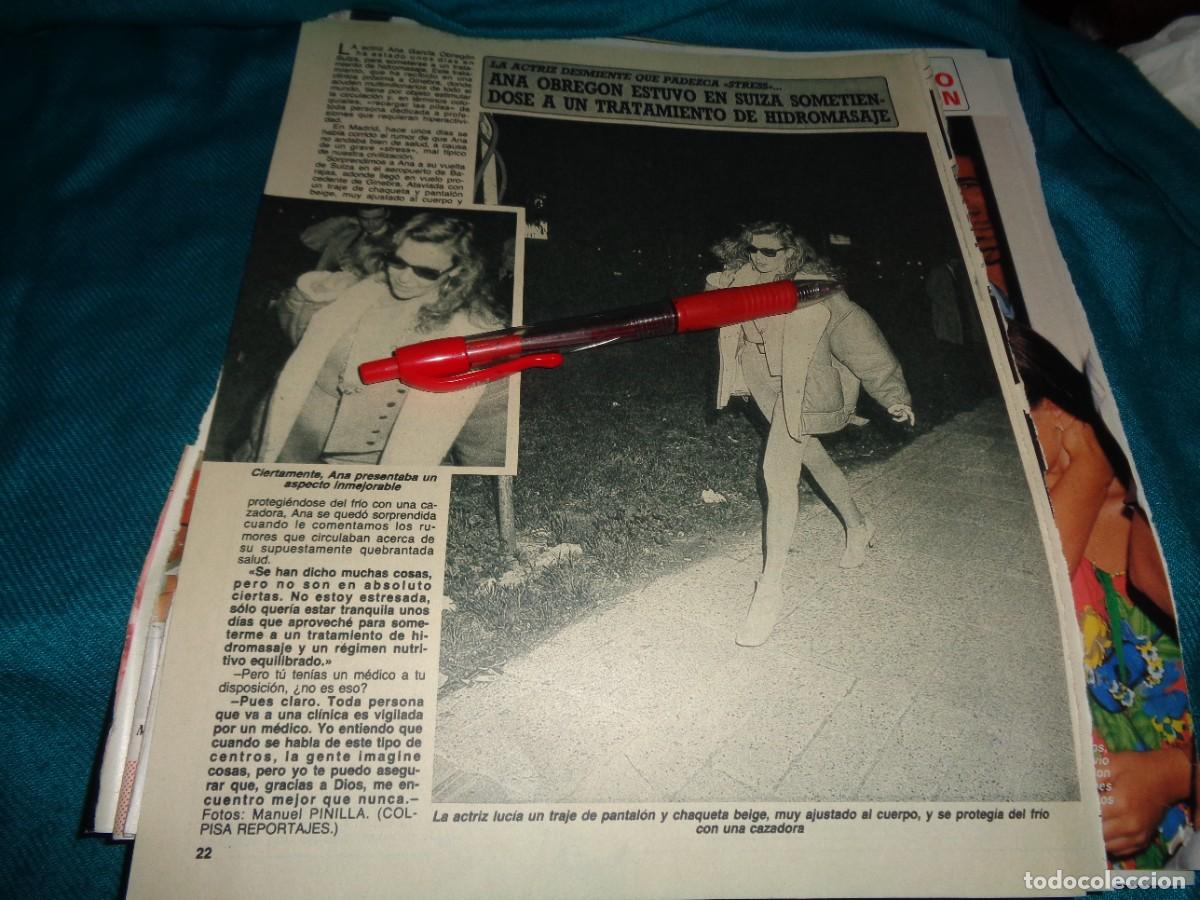 Colecionismo da Revista Diez Minutos: RECORTE : ANA OBREGON, EN SUIZA PARA TRATAMIENTO DE HIDROMASAJE. DIEZ MINUTOS, FEBR 1988