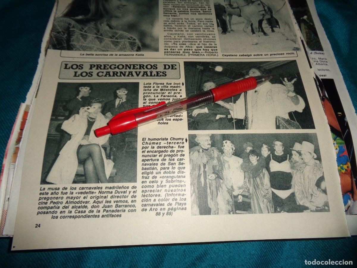 Colecionismo da Revista Diez Minutos: RECORTE : LOS PREGONEROS DE LOS CARNAVALES : LOLA FLORES, NORMA DUVAL.... DIEZ MINUTOS, FEBR 1988