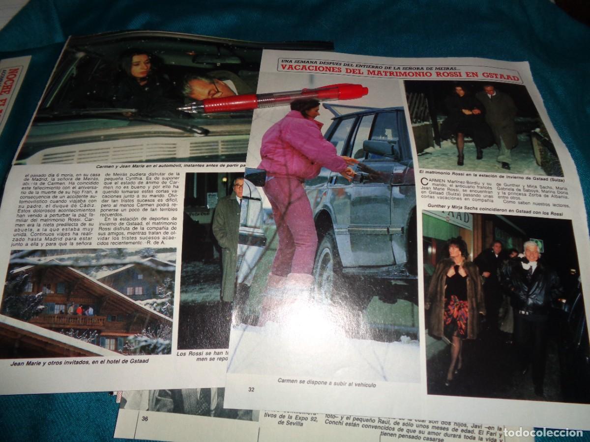 Coleccionismo de Revista Diez Minutos: RECORTE : VACACIONES EL MATRIMONIO ROSSI EN GSTAAD. CARMEN MARTINEZ-BORDIU. DIEZ MINUTOS, FEBR 1988
