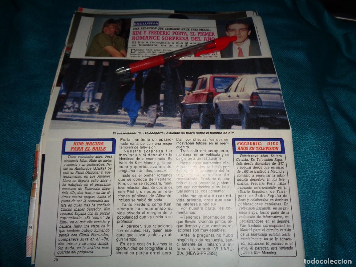 Collection Magazine Diez Minutos: RECORTE : KIM, SECRETARIA DEL UN, DOS, TRES...ROMANCE CON FREDERIC PORTA. DIEZ MINUTOS, FEBR 1988