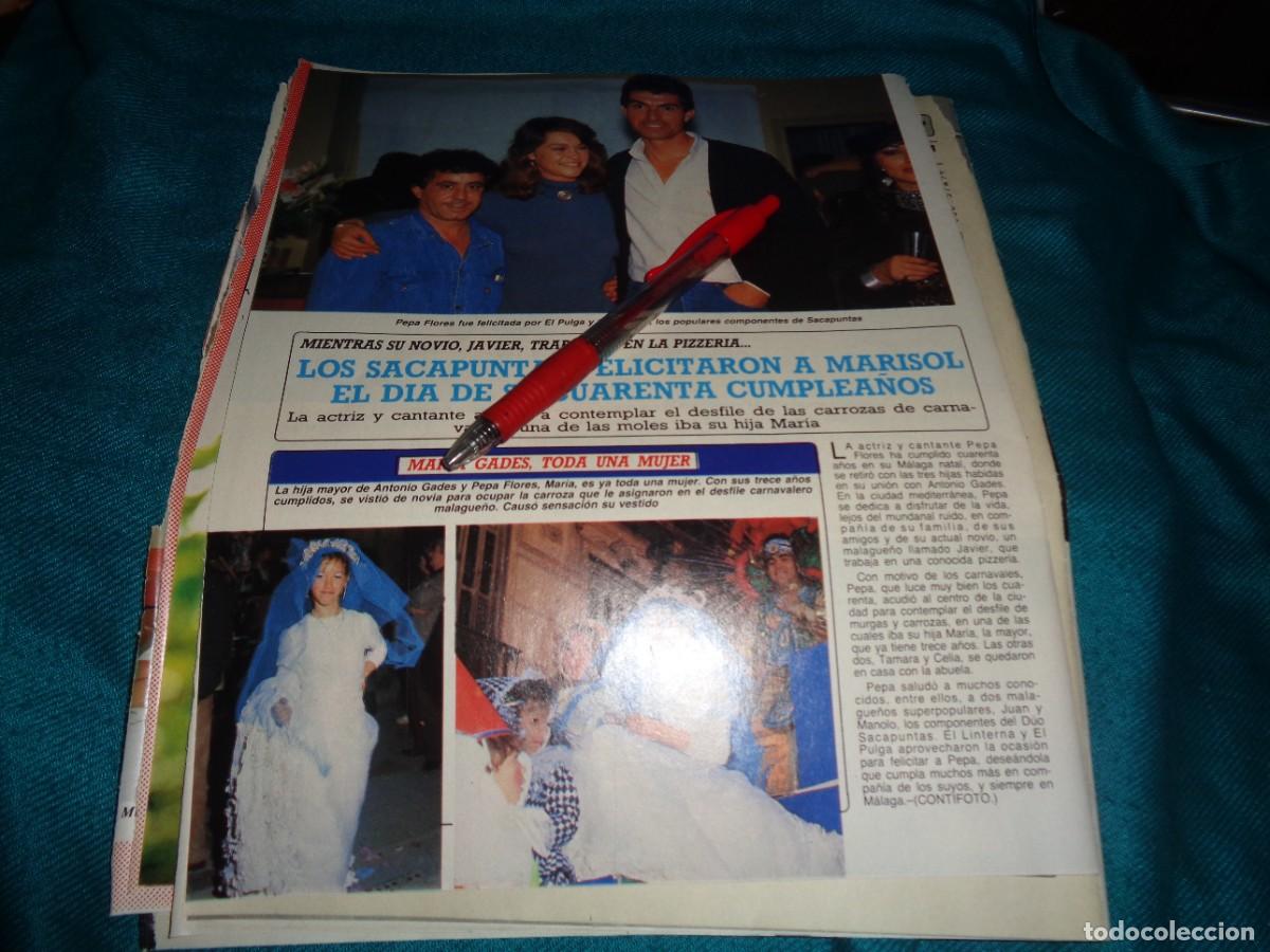 Collection Magazine Diez Minutos: RECORTE : MARISOL CON EL DUO SACAPUNTAS , EN SU 40 CUMPLEA&Ntilde;OS. DIEZ MINUTOS, FEBR 1988
