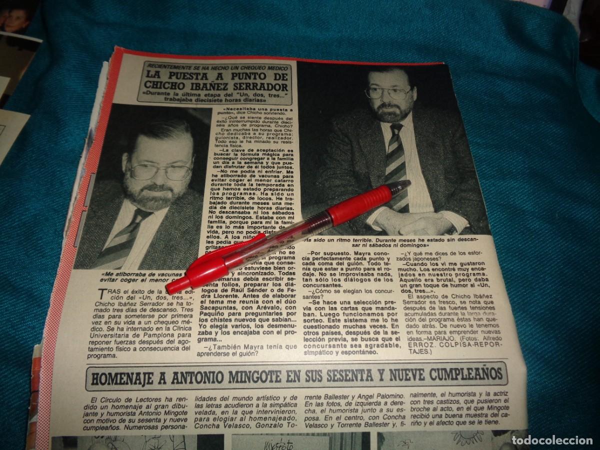 Collection Magazine Diez Minutos: RECORTE : LA PUESTA A PUNTO DE CHICO IBA&Ntilde;EZ SERRADOR. DIEZ MINUTOS, FEBR 1988