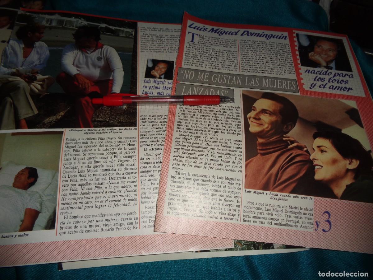 Collectionnisme de Magazine Diez Minutos: RECORTE : LUIS MIGUEL DOMINGUIN, NACIDO PARA LOS TOROS Y EL AMOR. CAP. 3. DIEZ MINUTOS, FEBR 1988