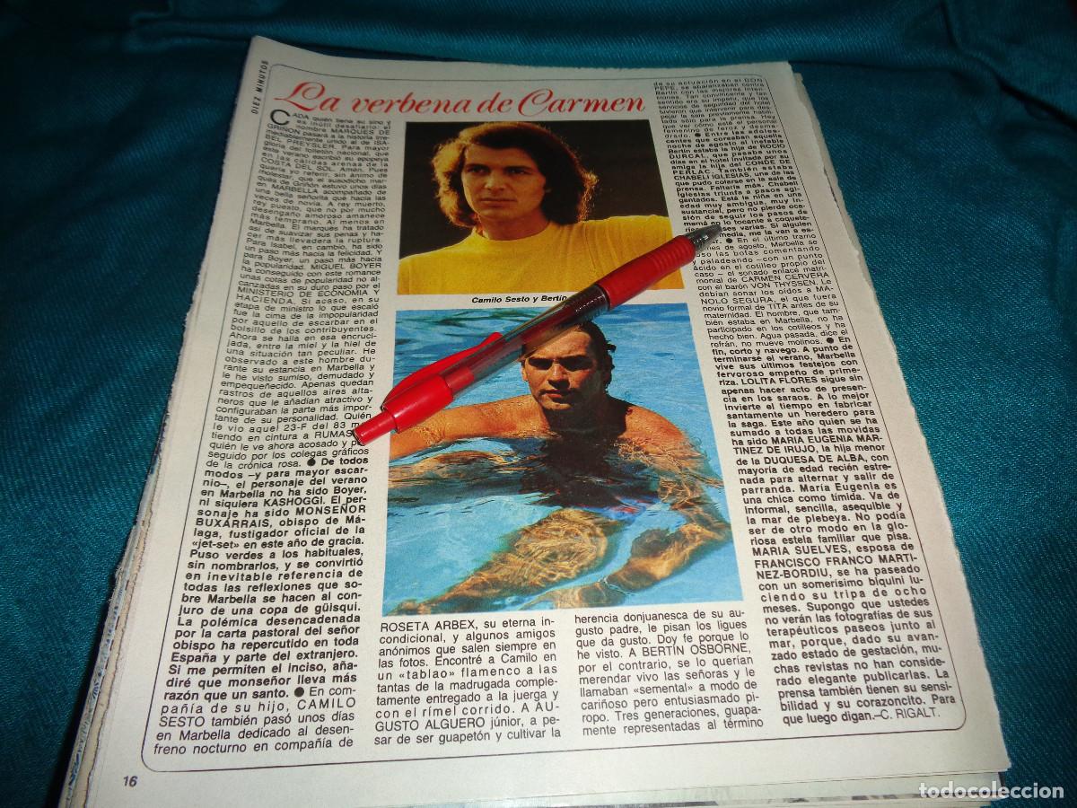 Collection Magazine Diez Minutos: RECORTE : CAMILO SESTO Y BERTIN OSBORNE. DIEZ MINUTOS, SEPTM 1985