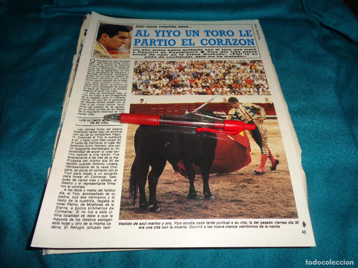 Coleccionismo de Revista Diez Minutos: RECORTE : REPORTAJE DE LA MUERTE DEL YIYO ( 16 PAG.). DIEZ MINUTOS, SEPTM 1985