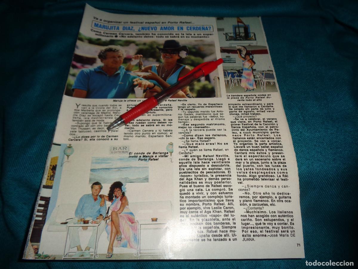 Coleccionismo de Revista Diez Minutos: RECORTE : MARUJITA DIAZ, NUEVO AMOR. DIEZ MINUTOS, SEPTM 1985