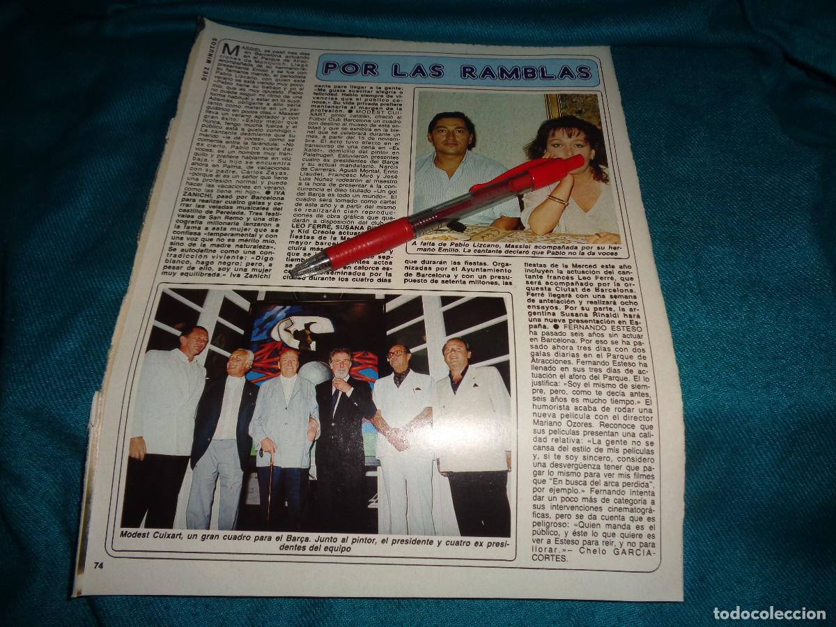 Coleccionismo de Revista Diez Minutos: RECORTE : MASSIEL. DIEZ MINUTOS, SEPTM 1985