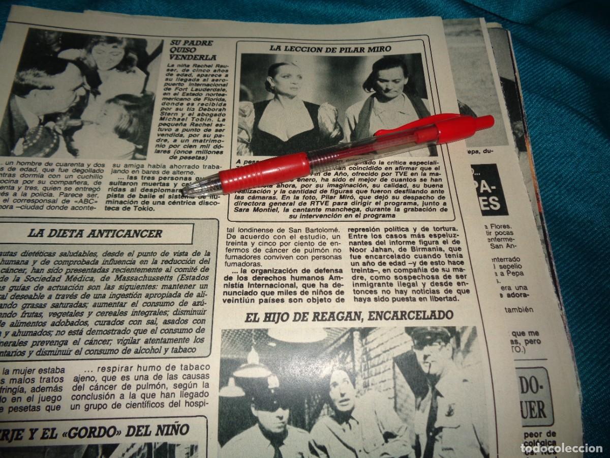 Coleccionismo de Revista Diez Minutos: RECORTE : SARA MONTIEL Y PILAR MIRO. DIEZ MINUTOS, ENERO 1988