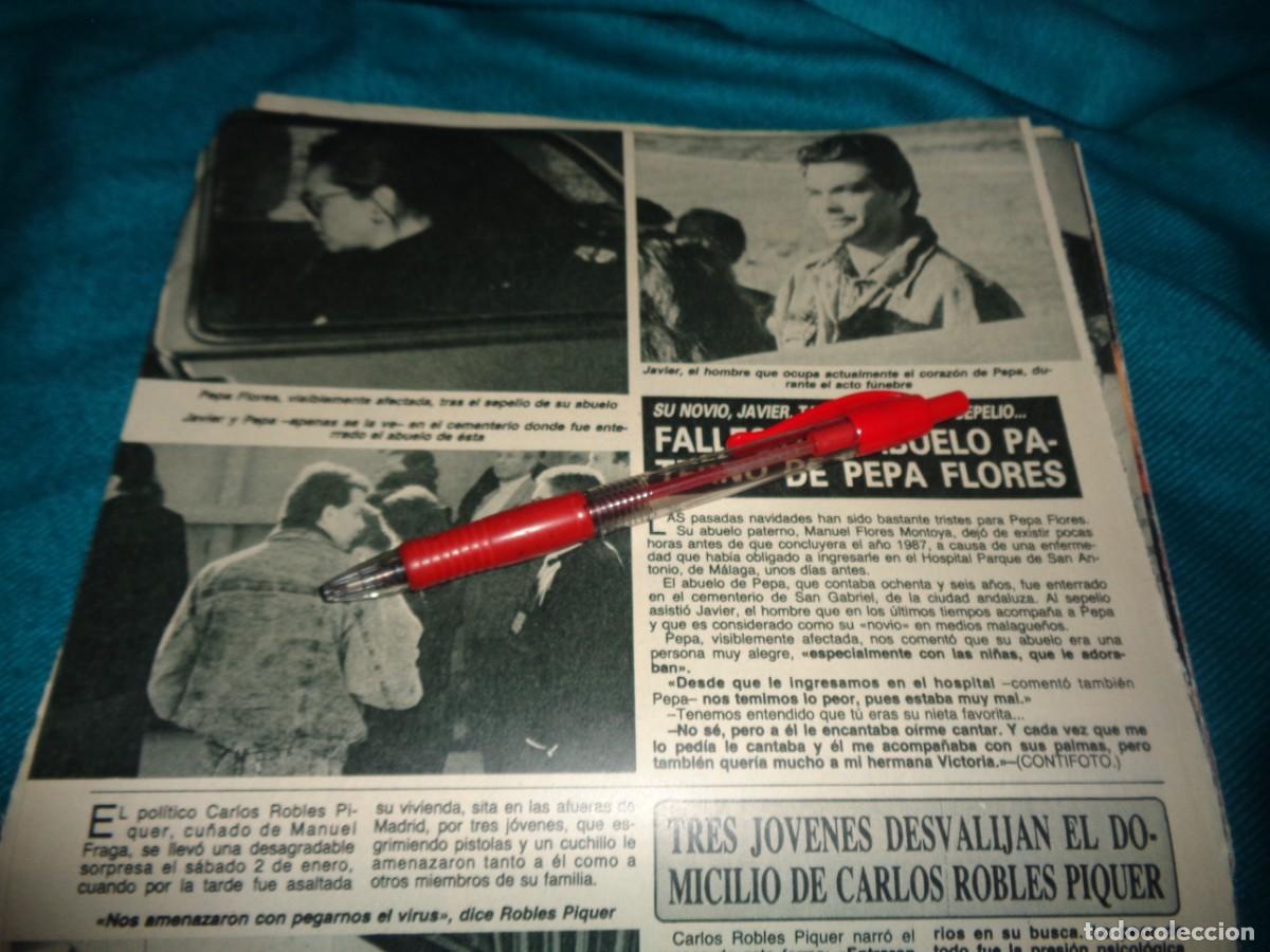 Coleccionismo de Revista Diez Minutos: RECORTE : PEPA FLORES, MARISOL, EN EL ENTIERRO DE SU ABUELO. DIEZ MINUTOS, ENERO 1988