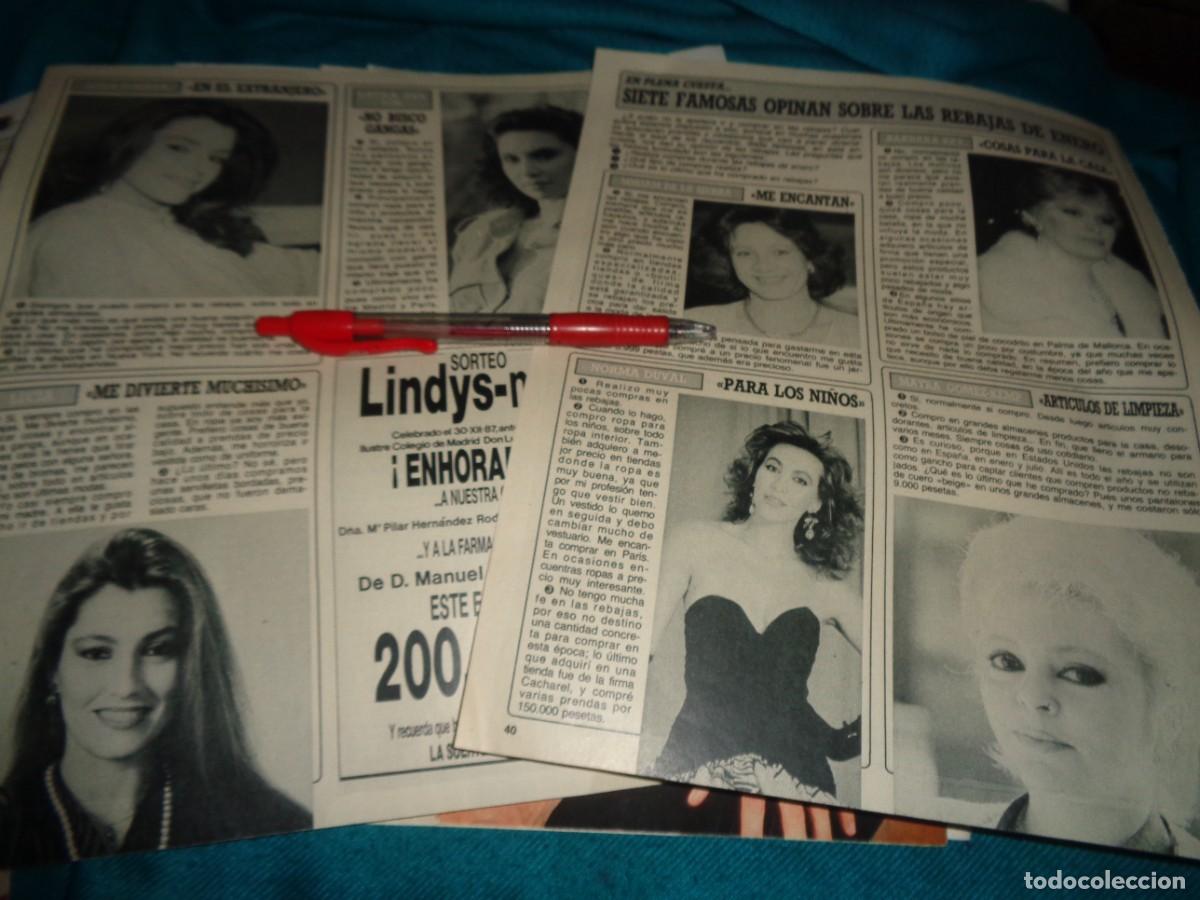 Coleccionismo de Revista Diez Minutos: RECORTE : FAMOSAS Y REBAJAS : NORMA DUVAL, BARBARA REY, LOLA FORNER. DIEZ MINUTOS, ENERO 1988