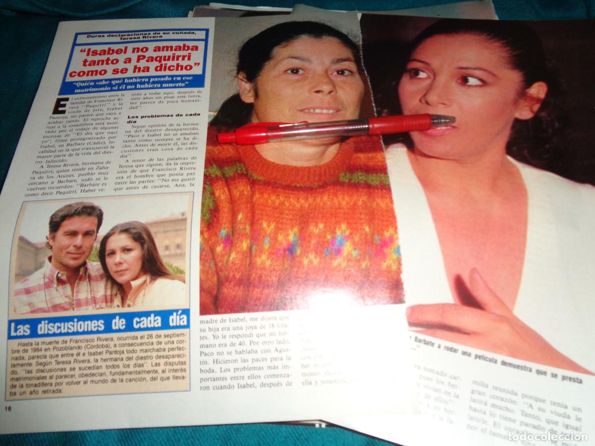 Collection Magazine Diez Minutos: RECORTE : ISABEL PANTOJA NO AMABA TANTO A PAQUIRRI, DICE LA HERMANA. DIEZ MINUTOS, JUNIO 1991