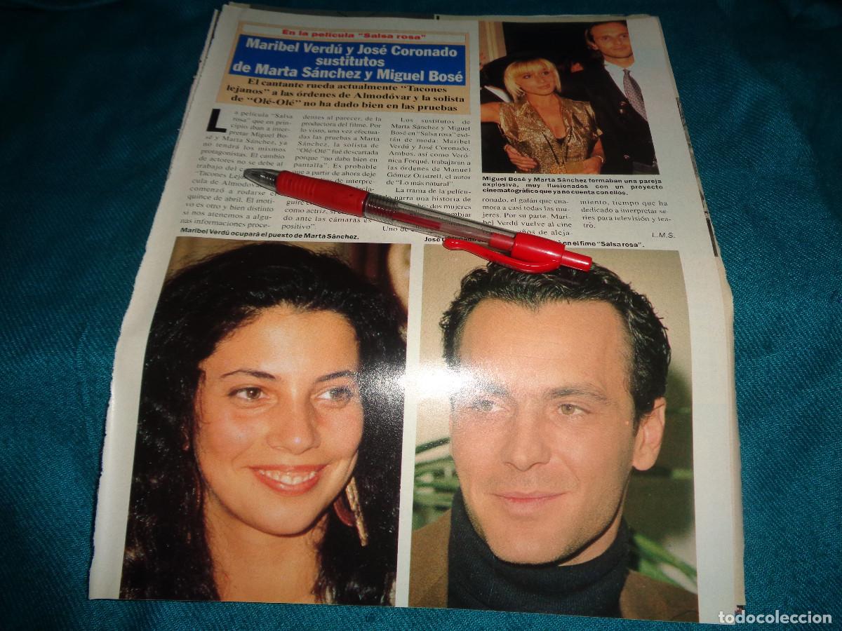 Coleccionismo de Revista Diez Minutos: RECORTE : MARTA SANCHEZ Y MIGUEL BOSE, PELICULA SALSA ROSA. DIEZ MINUTOS, JUNIO 1991