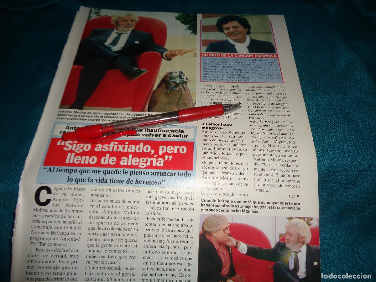 Coleccionismo de Revista Diez Minutos: RECORTE : ENTREVISTA A ANTONIO MOLINA. DIEZ MINUTOS, JUNIO 1991