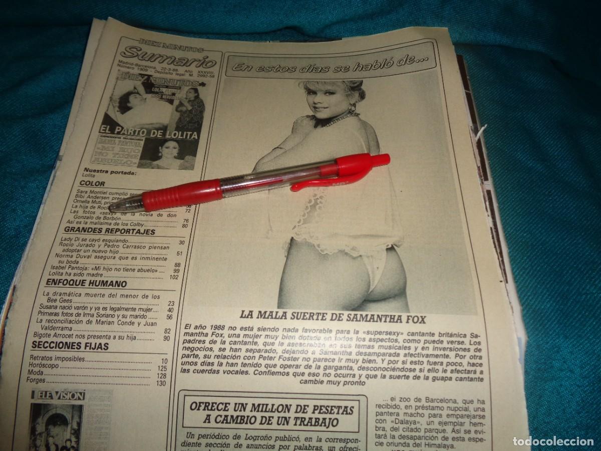 Collection Magazine Diez Minutos: RECORTE : LA MALA SUERTE DE SAMANTHA FOX. DIEZ MINUTOS, MARZO 1988
