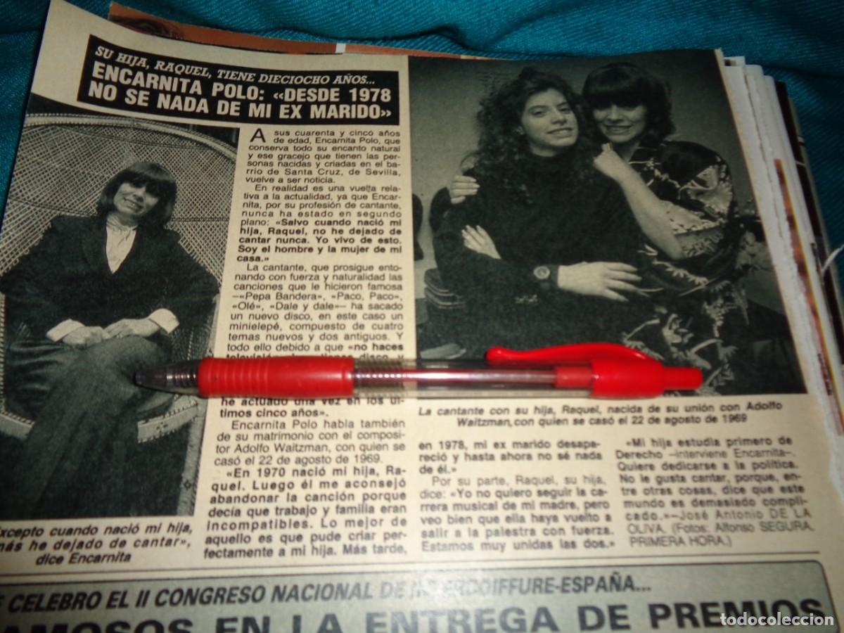 Colecionismo da Revista Diez Minutos: RECORTE : ENCARNITA POLO CON SU HIJA. DIEZ MINUTOS, MARZO 1988