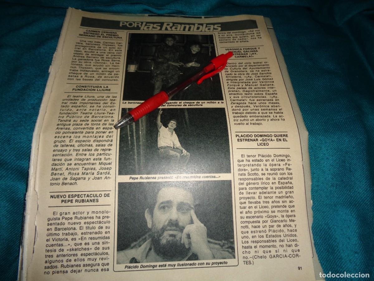 Coleccionismo de Revista Diez Minutos: RECORTE : CARMEN CERVERA, ENTREGA PREMIO. DIEZ MINUTOS, MARZO 1988