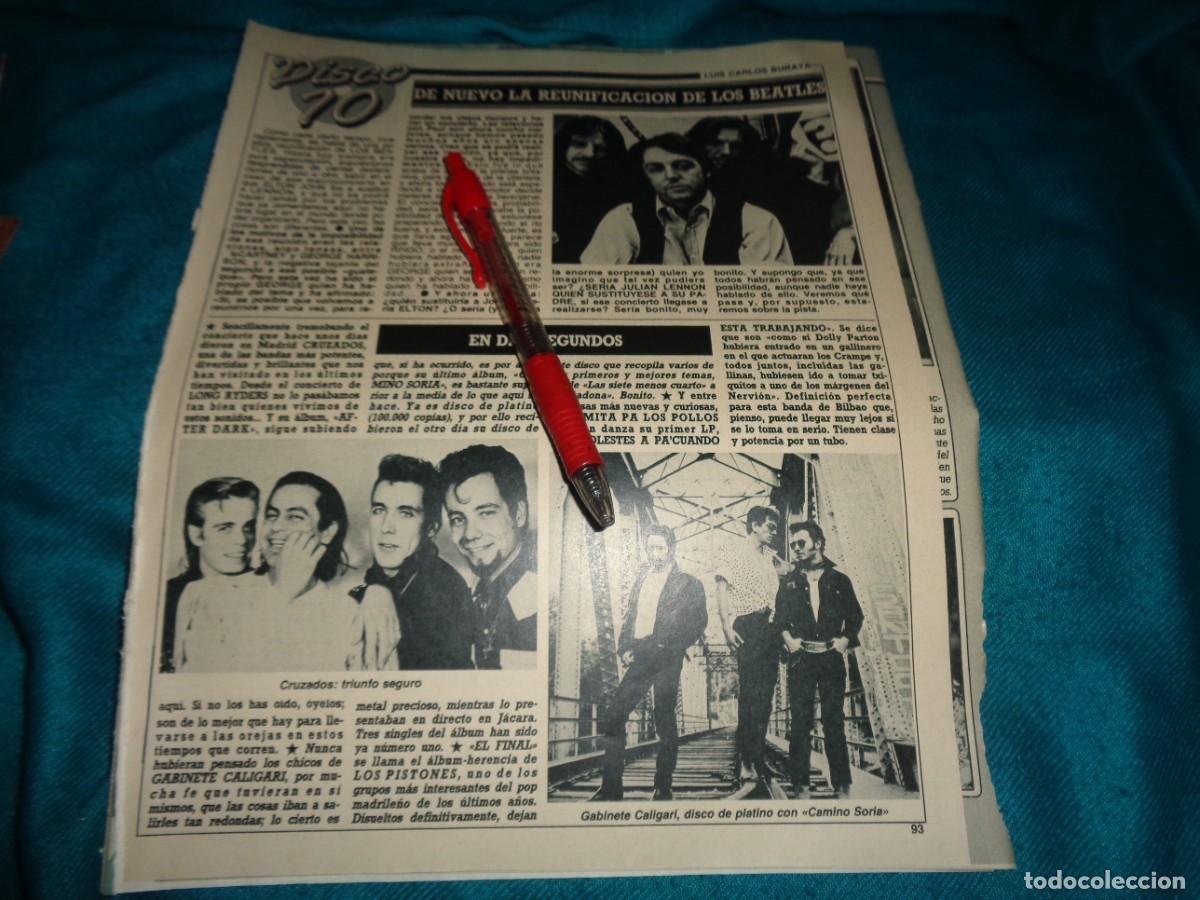 Coleccionismo de Revista Diez Minutos: RECORTE : LOS BEATLES. GABINETE CALIGARI. CRUZADOS. DIEZ MINUTOS, MARZO 1988