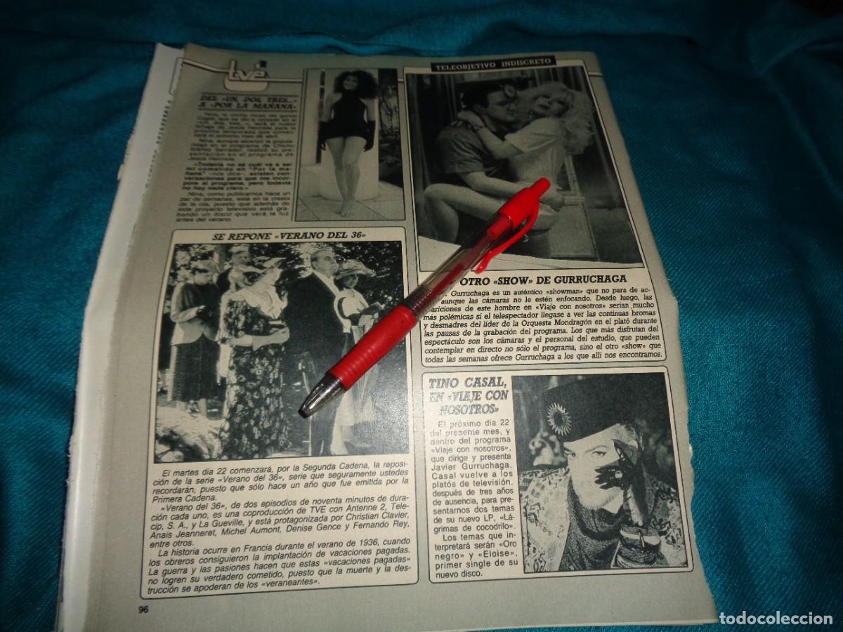 Coleccionismo de Revista Diez Minutos: RECORTE : NINA, AZAFATA DE UN, DOS, TRES... TINO CASAL. DIEZ MINUTOS, MARZO 1988