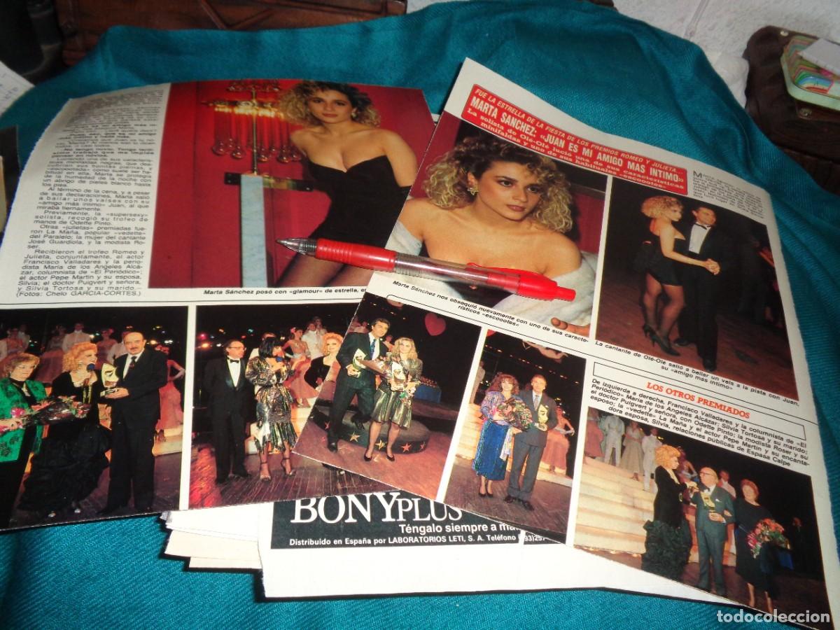 Coleccionismo de Revista Diez Minutos: RECORTE : MARTA SANCHEZ EN FIESTA PREMIOS ROMEO Y JULIETA. DIEZ MINUTOS, MARZO 1988