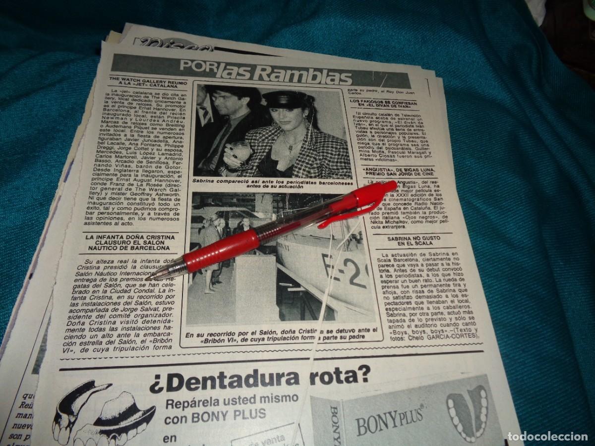 Coleccionismo de Revista Diez Minutos: RECORTE : SABRINA EN BARCELONA. DIEZ MINUTOS, MARZO 1988
