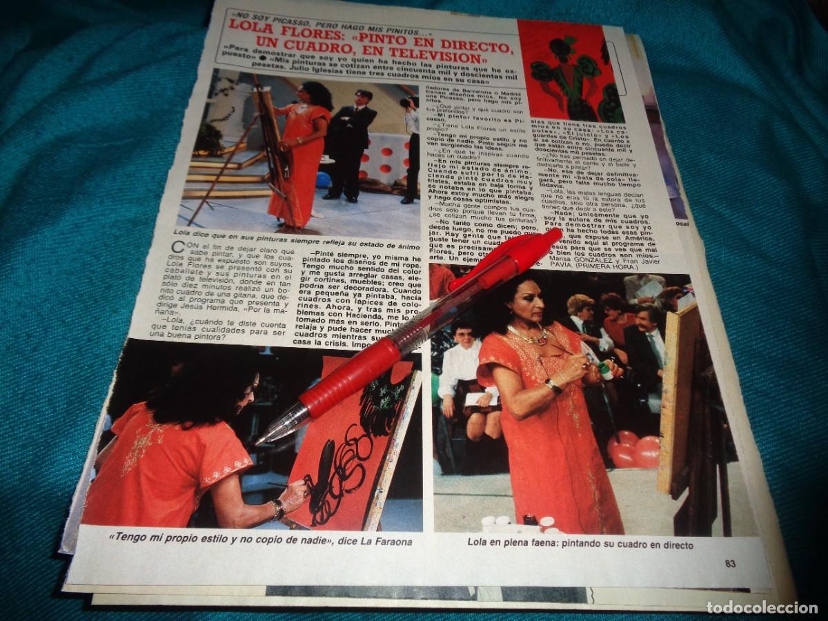 Coleccionismo de Revista Diez Minutos: RECORTE : LOLA FLORES, PINTA EN DIRECTO UN CUADRO. DIEZ MINUTOS, MARZO 1988