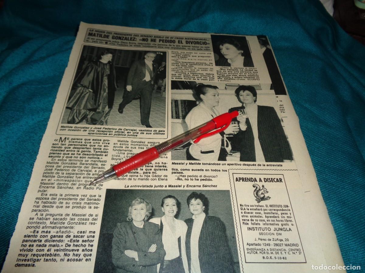 Coleccionismo de Revista Diez Minutos: RECORTE : MASSIEL Y LA MUJER DEL PRESEIDENTE DEL SENADO. DIEZ MINUTOS, MARZO 1988