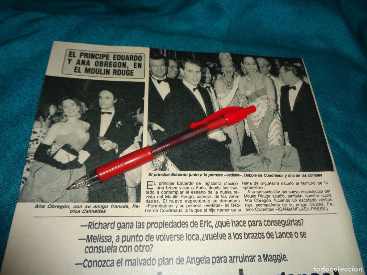 Coleccionismo de Revista Diez Minutos: RECORTE : ANA OBREGON Y EL PRINCIPE EDUARDO. DIEZ MINUTOS, MARZO 1988