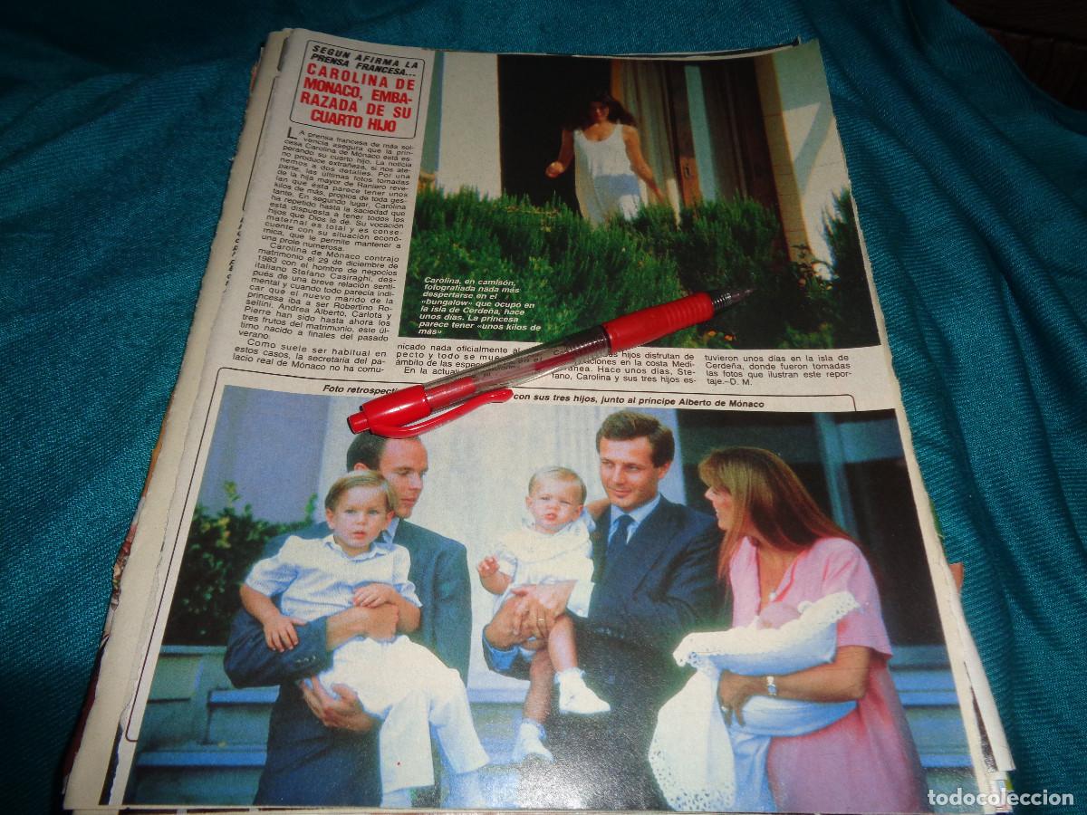 Colecionismo da Revista Diez Minutos: RECORTE : CAROLINA DE MONACO, EMBARAZADA DE SU CUARTO HIJO. DIEZ MINUTOS, JULIO 1988