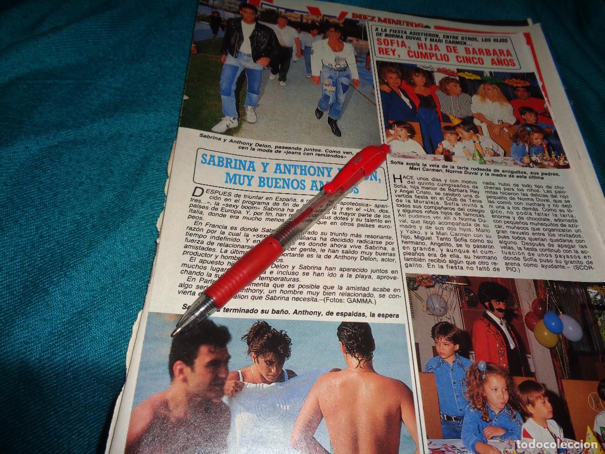Coleccionismo de Revista Diez Minutos: RECORTE : SABRINA CON ANTHONY DELON. DIEZ MINUTOS, JULIO 1988
