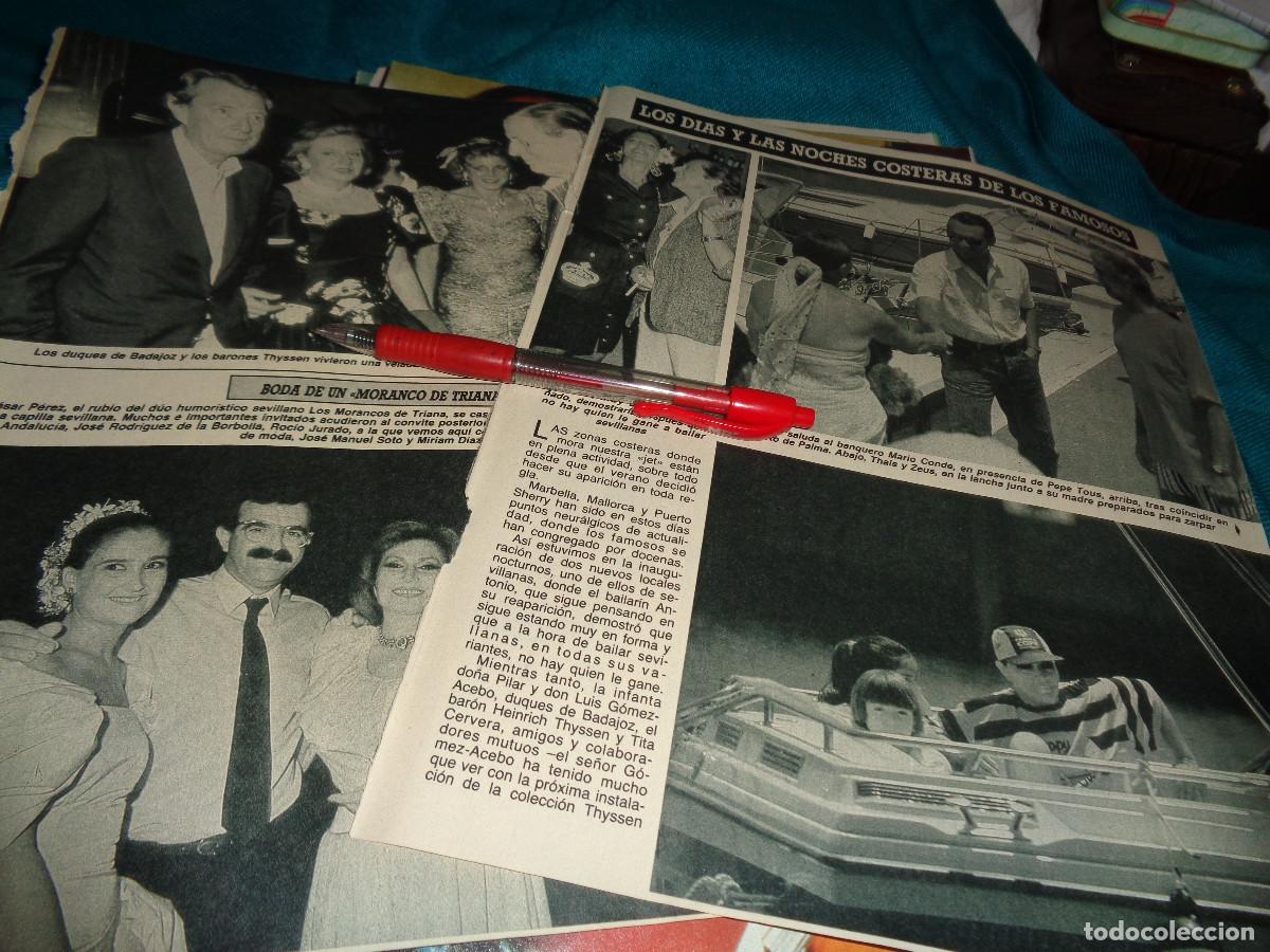 Coleccionismo de Revista Diez Minutos: RECORTE : FAMOSOS EN LA COSTA : SARA MONTIEL SALUDA A MARIO CONDE .DIEZ MINUTOS, JULIO 1988