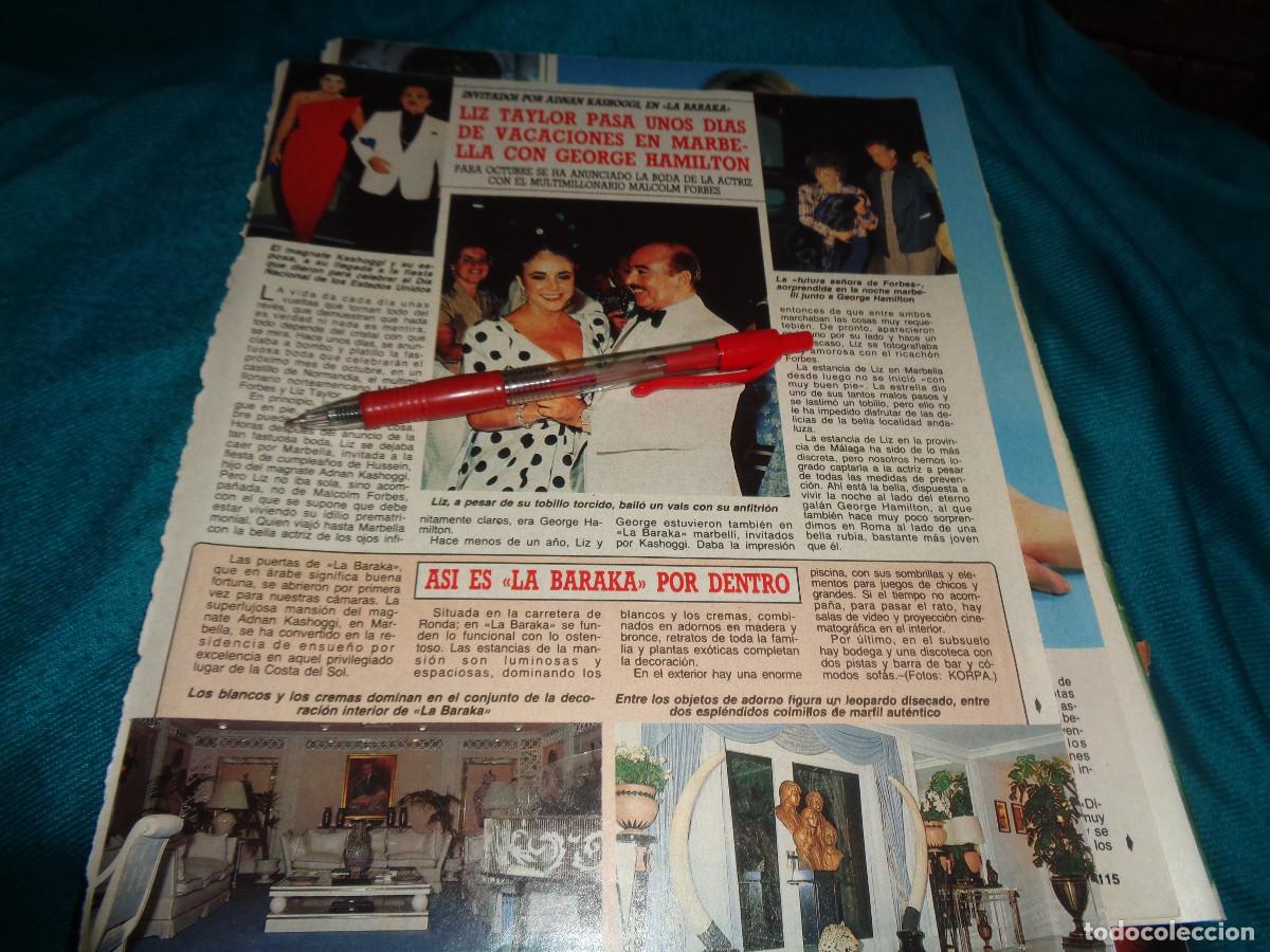 Coleccionismo de Revista Diez Minutos: RECORTE : LIZ TAYLOR, DIAS EN MARBELLA CON GEORGE HAMILTON .DIEZ MINUTOS, JULIO 1988