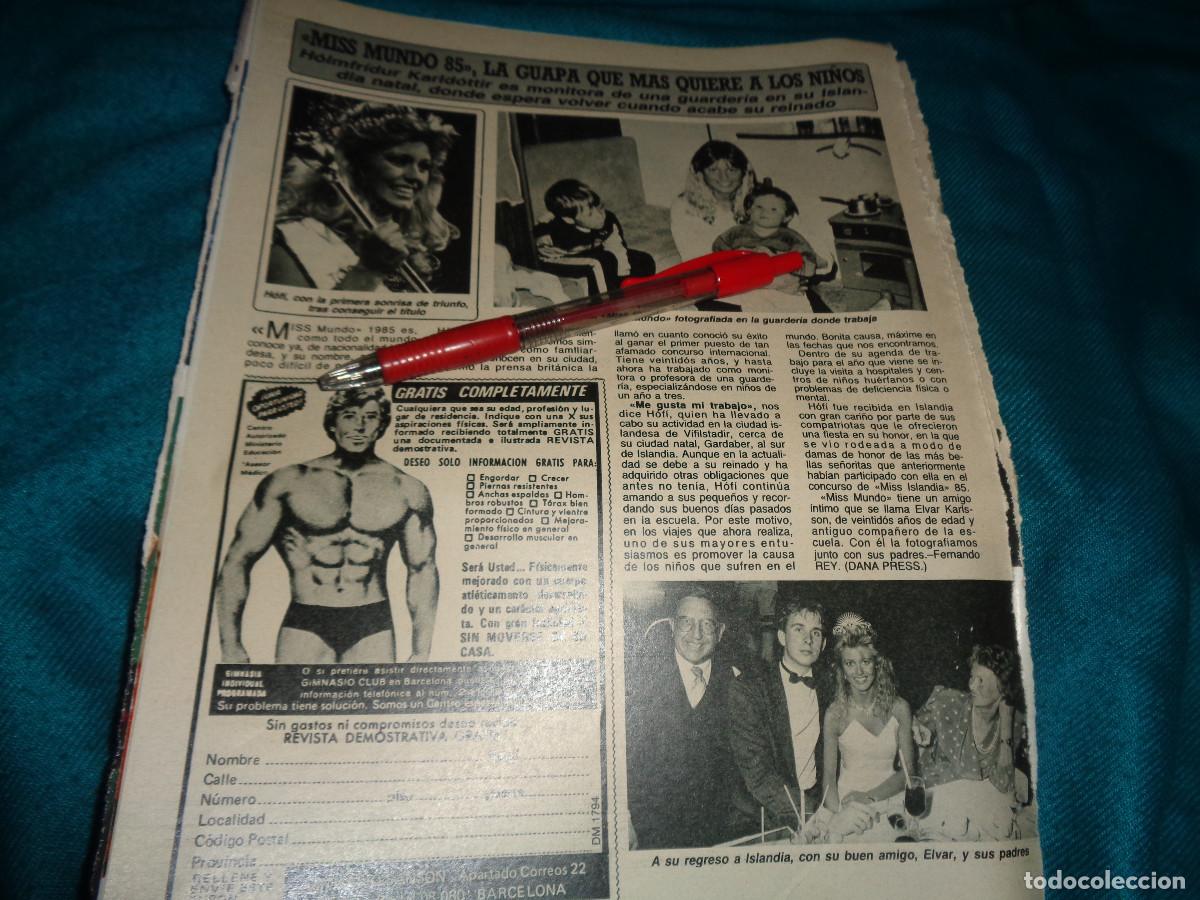 Coleccionismo de Revista Diez Minutos: RECORTE : MISS MUNDO 1985, LE ENCANTAN LOS NI&Ntilde;OS. DIEZ MINUTOS, ENERO 1986