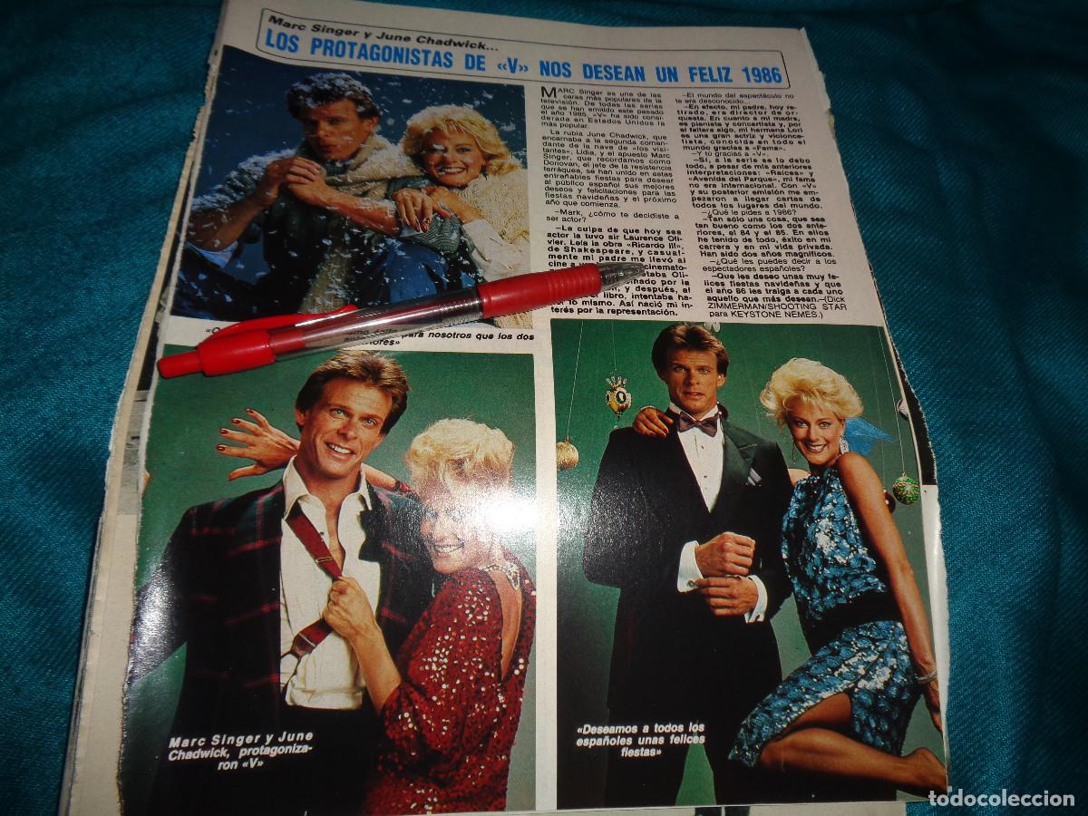 Coleccionismo de Revista Diez Minutos: RECORTE : LOS PROTAGONISTAS DE LA SERIE &rdquo; V&rdquo;, DESEAN FELIZ NAVIDAD. DIEZ MINUTOS, ENERO 1986