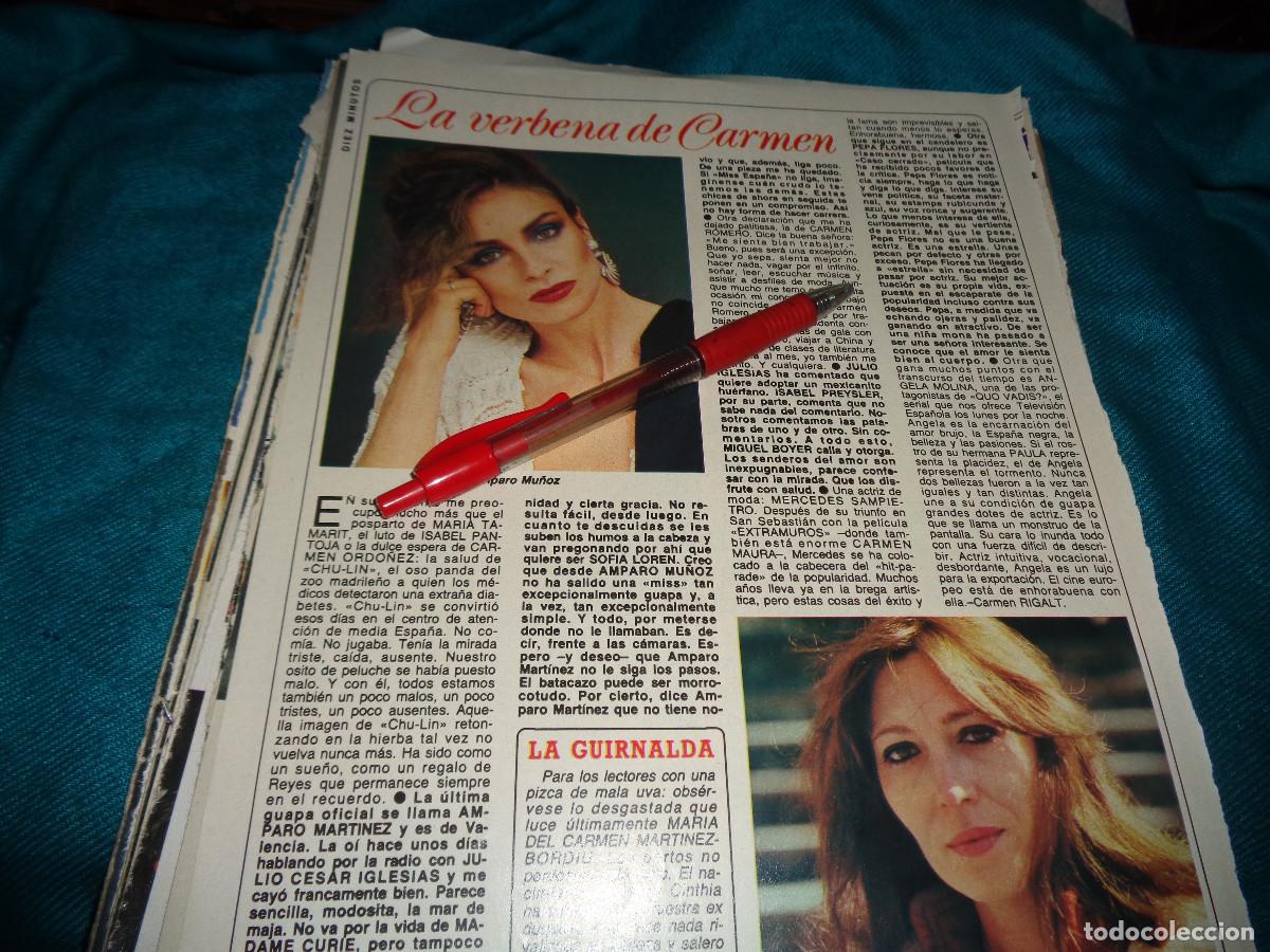 Coleccionismo de Revista Diez Minutos: RECORTE : AMPARO MU&Ntilde;OZ. DIEZ MINUTOS, OCTB 1985