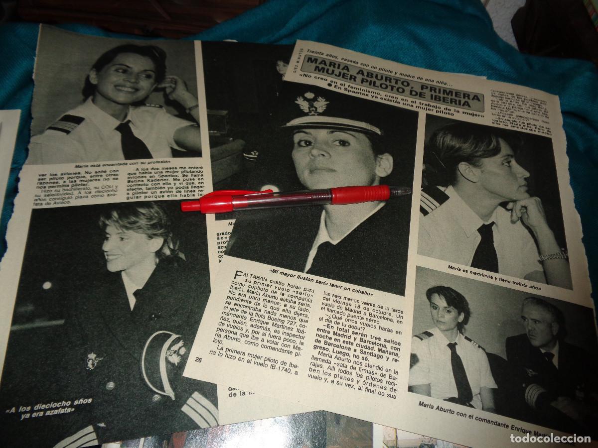Coleccionismo de Revista Diez Minutos: RECORTE : MARIA ABURTO, 1&ordf; MUJER PILOTO DE IBERIA. DIEZ MINUTOS, OCTB 1985