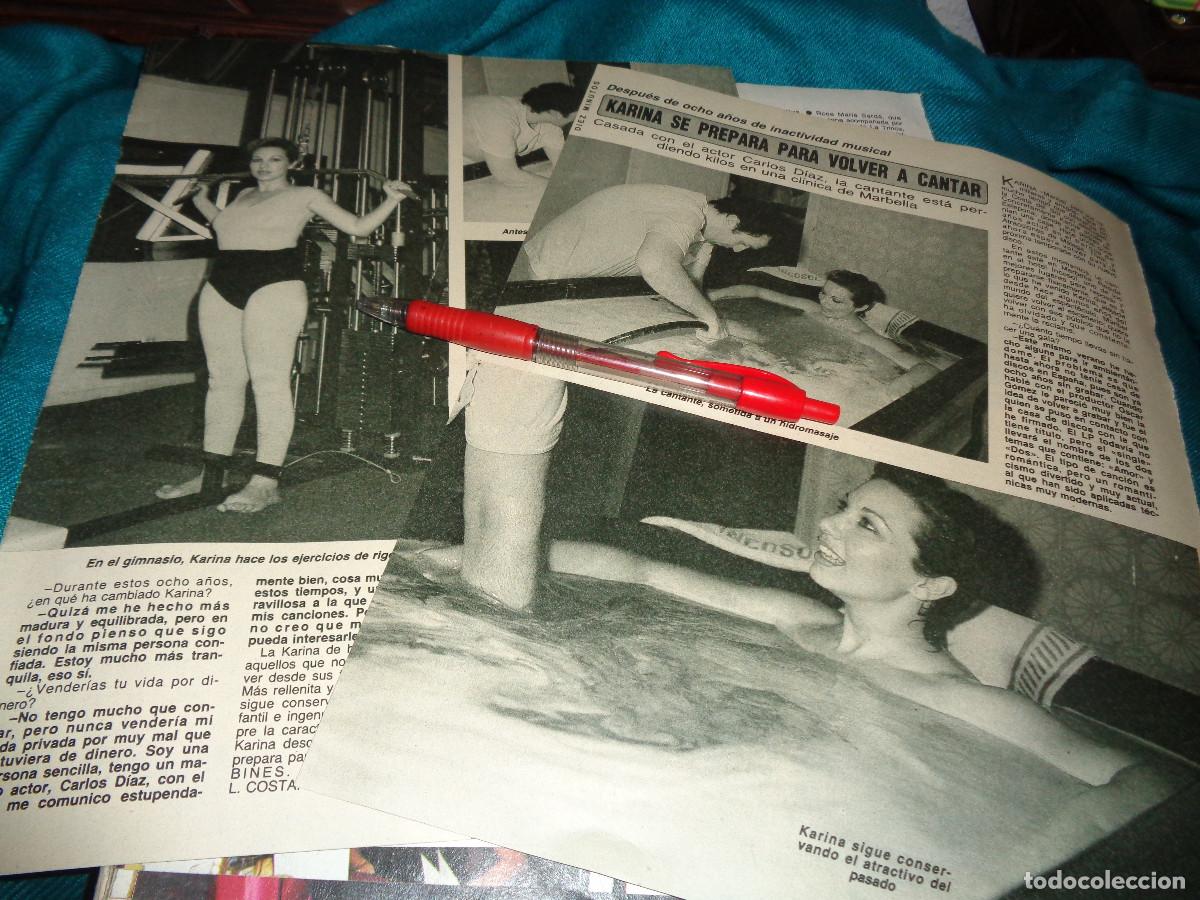 Coleccionismo de Revista Diez Minutos: RECORTE : KARINA SE PREPARA PARA VOLVER A CANTAR. DIEZ MINUTOS, OCTB 1985