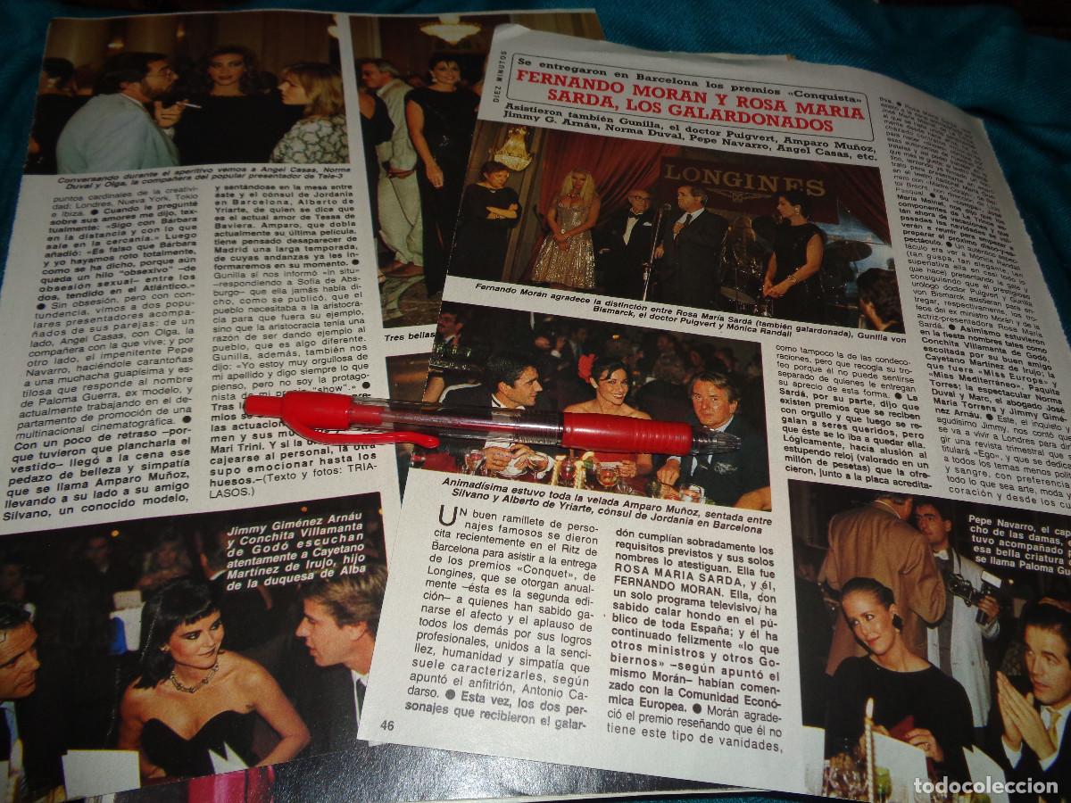 Coleccionismo de Revista Diez Minutos: RECORTE : ENTREGA PREMIOS CONQUISTA : AMPARO MU&Ntilde;OZ, NORMA DUVAL.... DIEZ MINUTOS, OCTB 1985