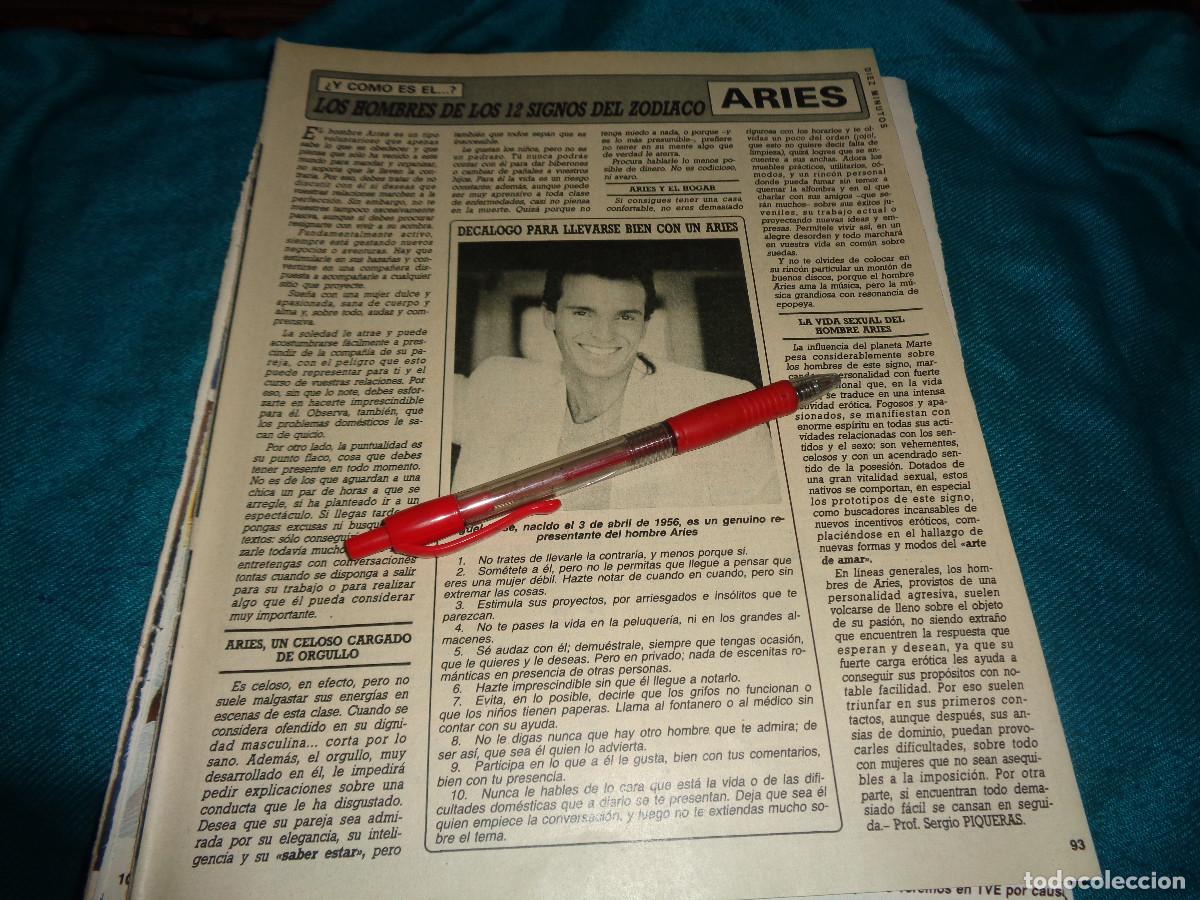 Coleccionismo de Revista Diez Minutos: RECORTE : DECALOGO PARA LLEVARSE BIEN CON UN ARIES : MIGUEL BOSE. DIEZ MINUTOS, OCTB 1985