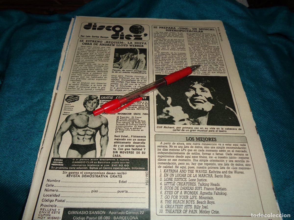 Coleccionismo de Revista Diez Minutos: RECORTE : DISCO 10 : CLIFF RICHARD. ANDREW LLOYD WEBBER. DIEZ MINUTOS, OCTB 1985