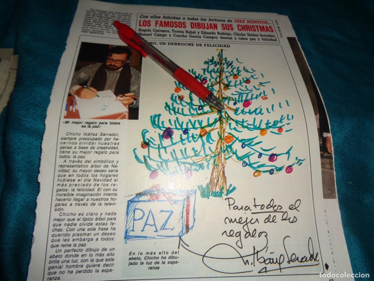 Coleccionismo de Revista Diez Minutos: RECORTE : LOS FAMOSOS DIBUJAN SUS CHRISTMAS : CHICHO IBA&Ntilde;EZ. DIEZ MINUTOS, DCBRE 1985