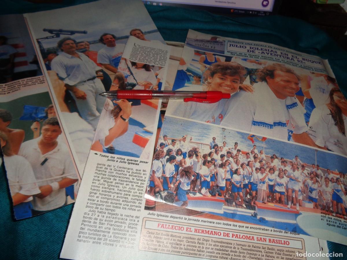 Coleccionismo de Revista Diez Minutos: RECORTE : JULIO IGLESIAS, EN EL BUQUE AVENTURA 92 . DIEZ MINUTOS, OCTBRE 1988