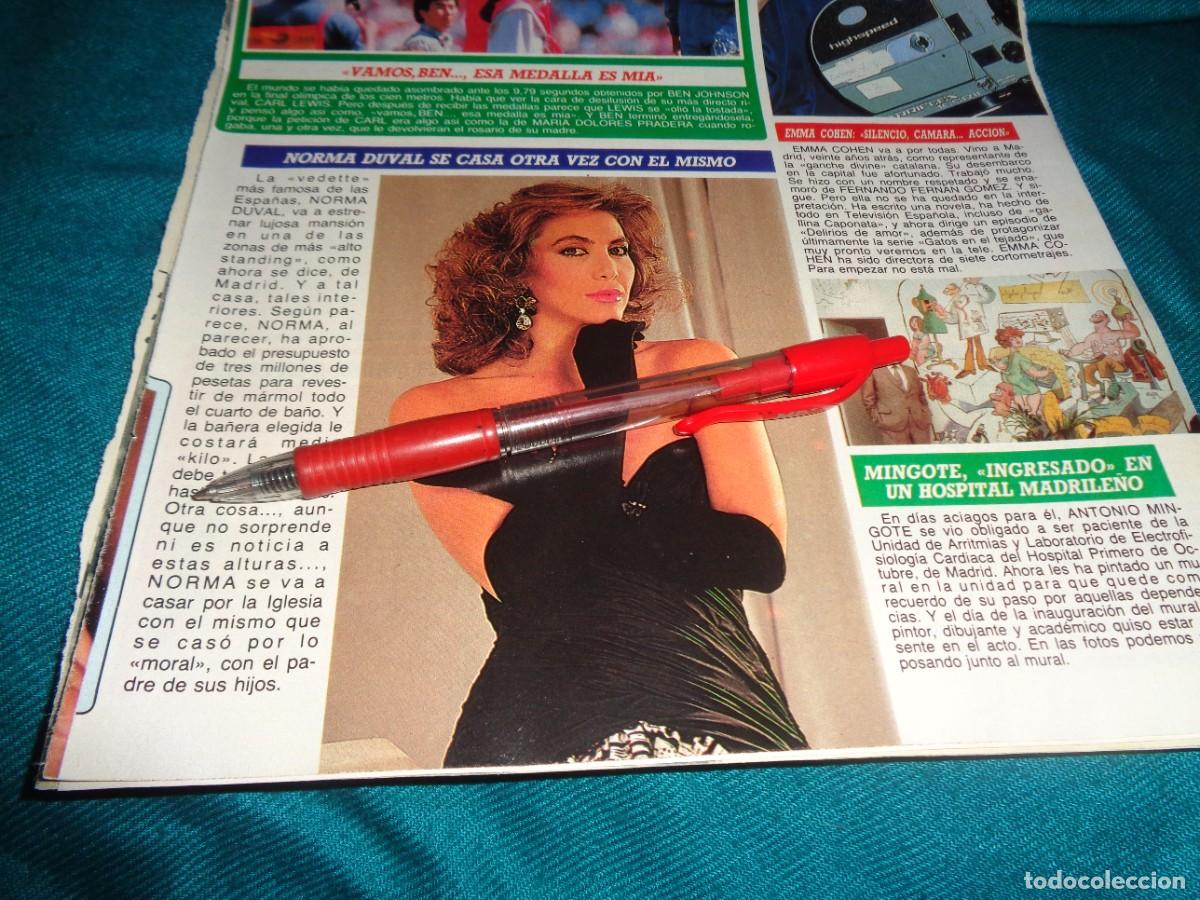 Coleccionismo de Revista Diez Minutos: RECORTE : NORMA DUVAL, SE CASA OTRA VEZ CON EL MISMO. DIEZ MINUTOS, OCTBRE 1988
