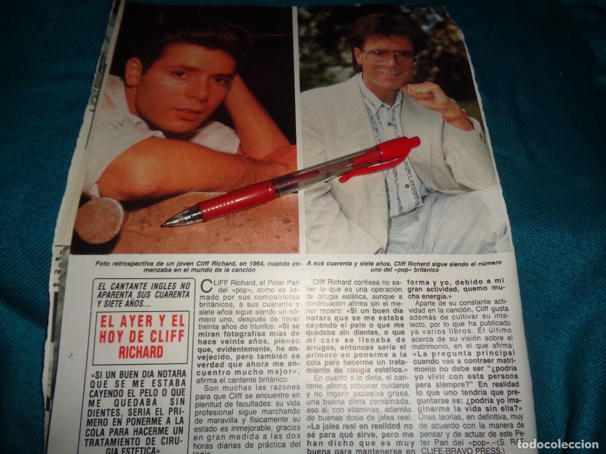 Coleccionismo de Revista Diez Minutos: RECORTE : EL AYER Y EL HOY DE CLIFF RICHARD. DIEZ MINUTOS, OCTBRE 1988