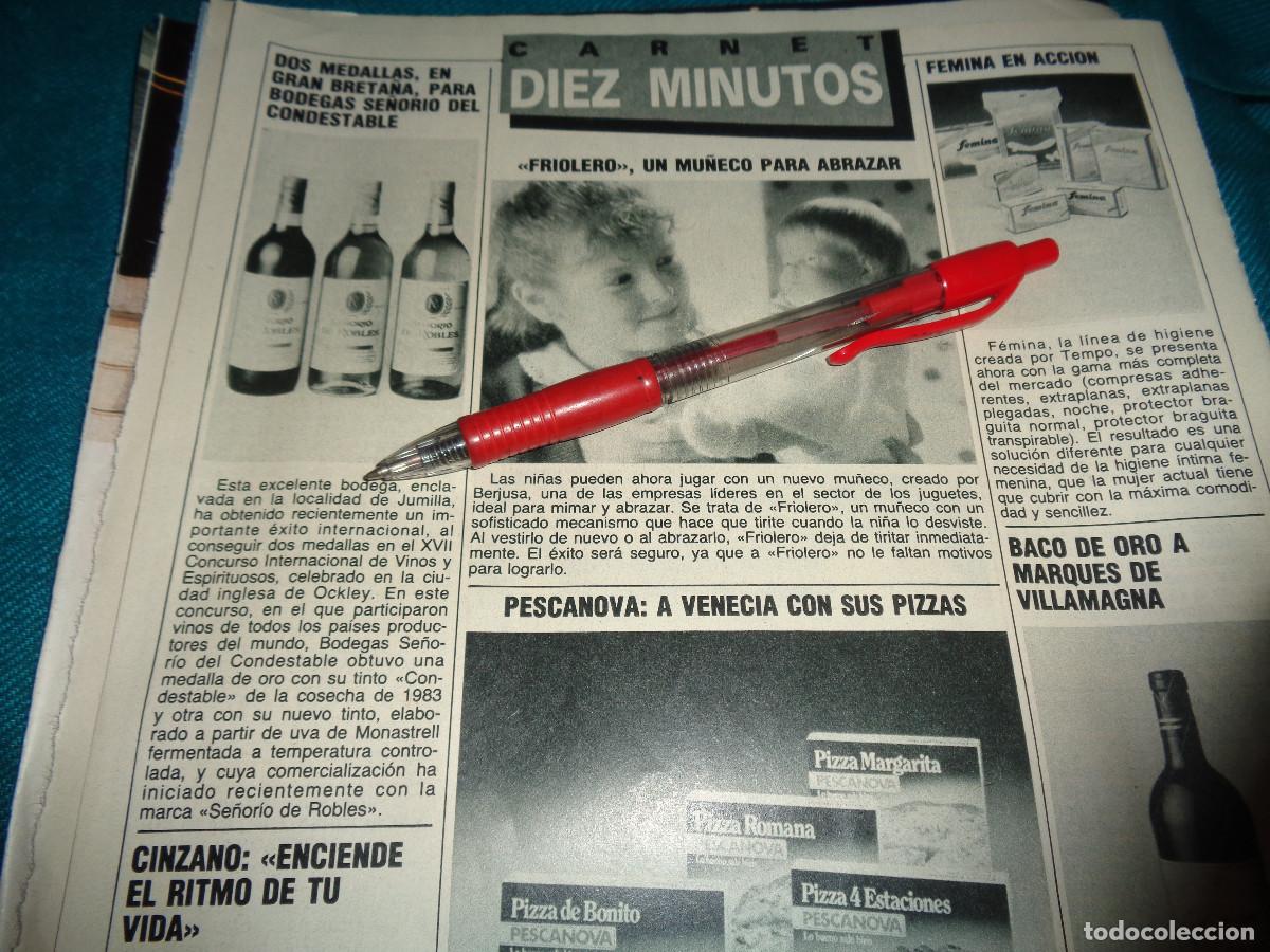 Coleccionismo de Revista Diez Minutos: RECORTE : &rdquo;FRIOLERO &rdquo;, UN MU&Ntilde;ECO PARA ABRAZAR. DIEZ MINUTOS, SEPTBRE 1986