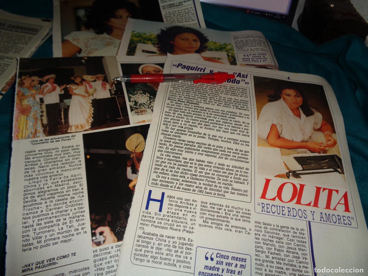 Coleccionismo de Revista Diez Minutos: RECORTE : LOLITA : PAQUIRRI Y YO : ASI COMENZO TODO. CAP. 6. DIEZ MINUTOS, SEPTBRE 1986