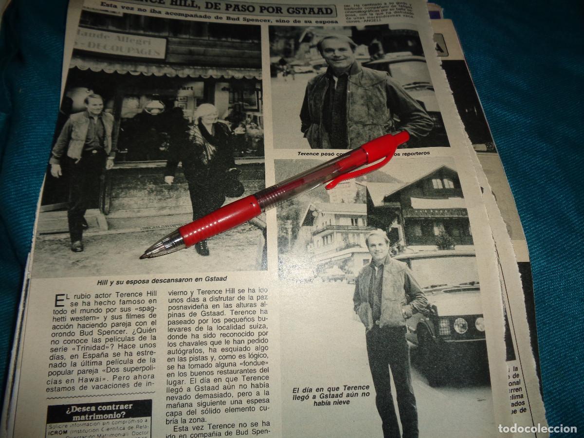 Coleccionismo de Revista Diez Minutos: RECORTE : TERENCE HILL, DE PASO POR GSTAAD. DIEZ MINUTOS, ENERO 1986
