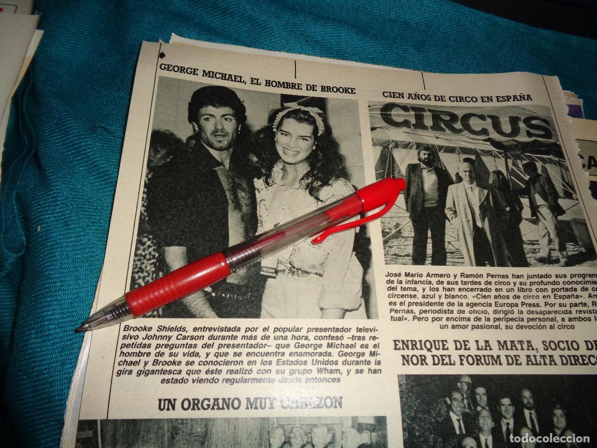 Coleccionismo de Revista Diez Minutos: RECORTE : GEORGE MICHAEL Y BROOKE SHIELDS. DIEZ MINUTOS, ENERO 1986